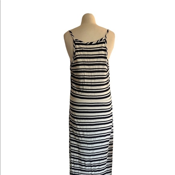 SPLENDID (NWT) Navy Striped Maxi Dress Size M Beautiful Knit Overlay - Picture 7 of 9